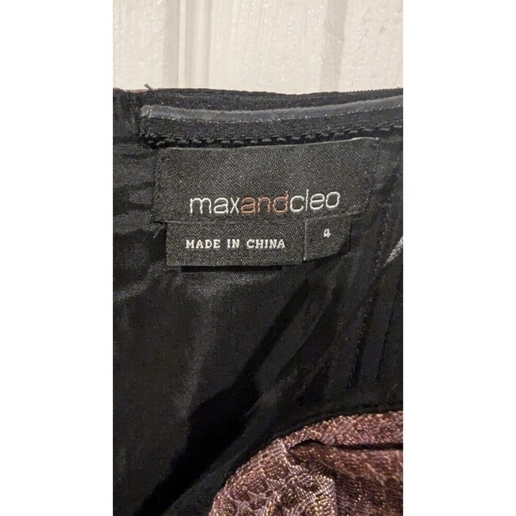 Max And Cleo Gold Taffeta Cocktail Dress quiet Luxury SZ 4 Prom Formal Wedding - Picture 3 of 7